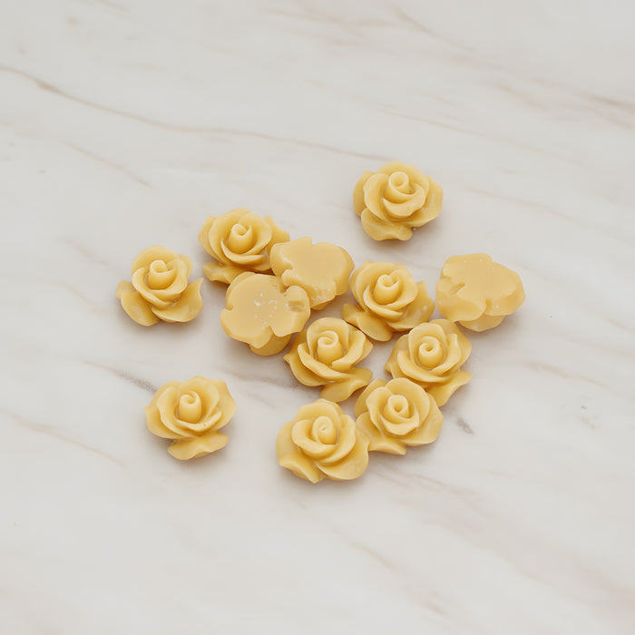 Small Bloom Rose Flower Flat Back Cabochon, 6 Pc (CB.191-01)