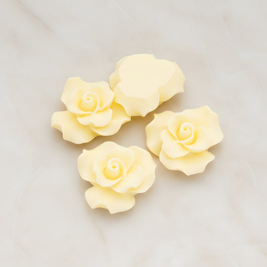 Bloom Rose Flower Flat Back Cabochon, 4 Pc (CB.191)