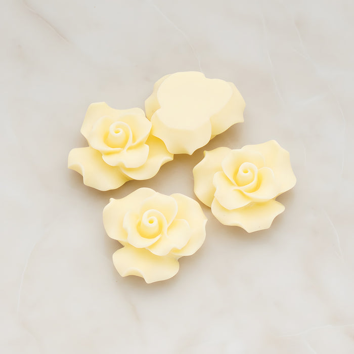 Bloom Rose Flower Flat Back Cabochon, 4 Pc (CB.191)