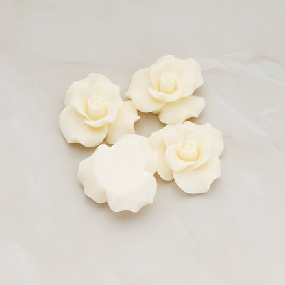 Bloom Rose Flower Flat Back Cabochon, 4 Pc (CB.191)