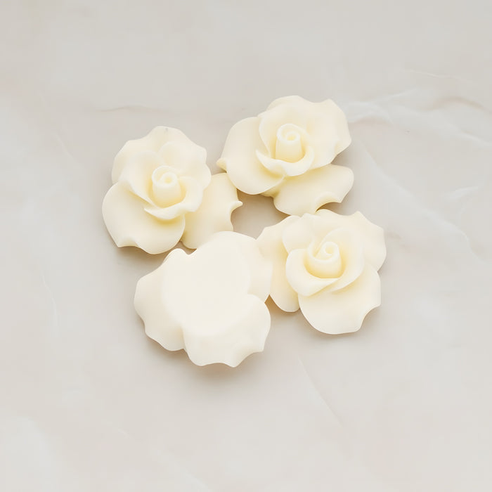 Bloom Rose Flower Flat Back Cabochon, 4 Pc (CB.191)