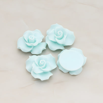 Bloom Rose Flower Flat Back Cabochon, 4 Pc (CB.191)