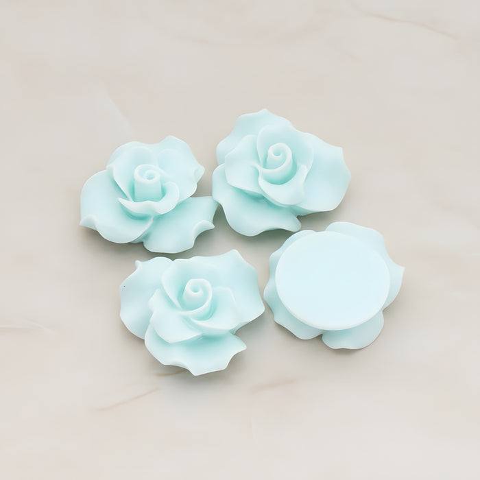 Bloom Rose Flower Flat Back Cabochon, 4 Pc (CB.191)