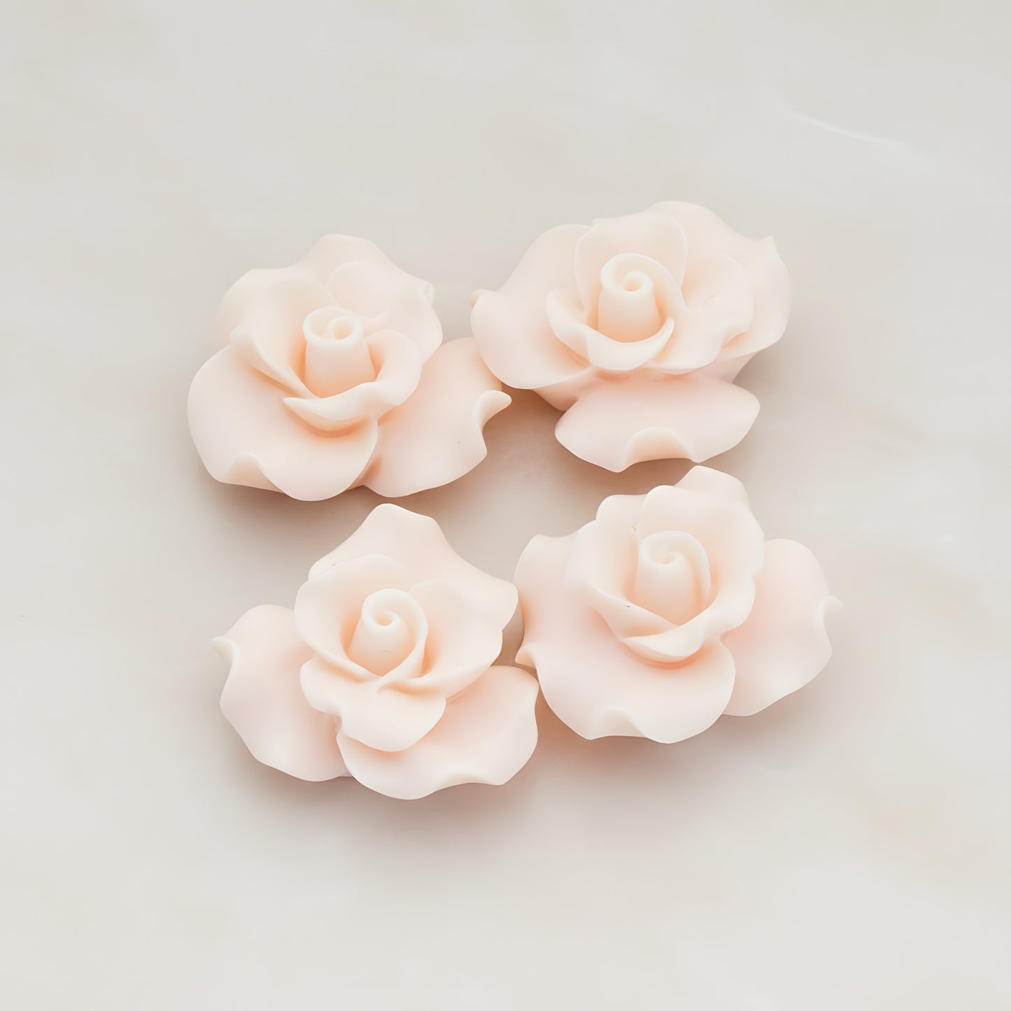 Bloom Rose Flower Flat Back Cabochon, 4 Pc (CB.191)
