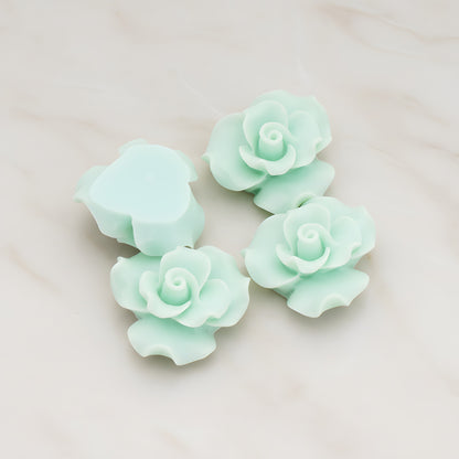 Bloom Rose Flower Flat Back Cabochon, 4 Pc (CB.191)