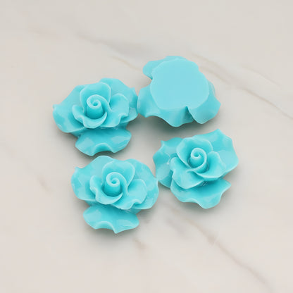 Bloom Rose Flower Flat Back Cabochon, 4 Pc (CB.191)