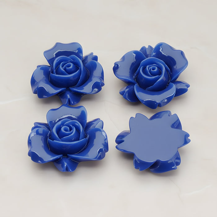 Rose Flower Flat Back Cabochon, 4 Pc (CB.200-01)