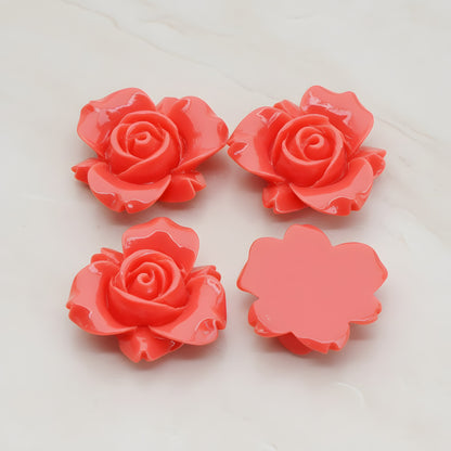Rose Flower Flat Back Cabochon, 4 Pc (CB.200-01)