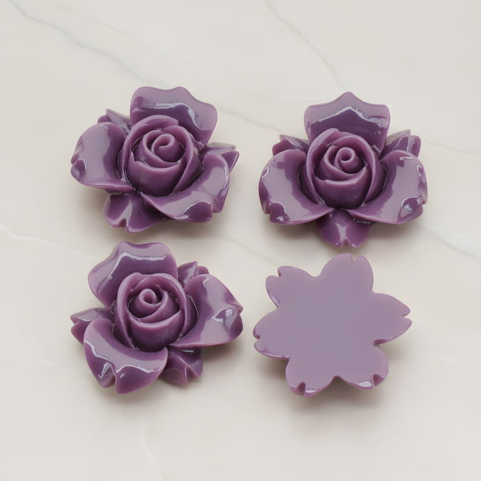 Rose Flower Flat Back Cabochon, 4 Pc (CB.200-01)