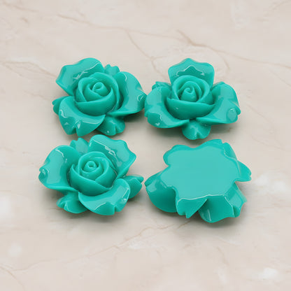 Rose Flower Flat Back Cabochon, 4 Pc (CB.200-01)