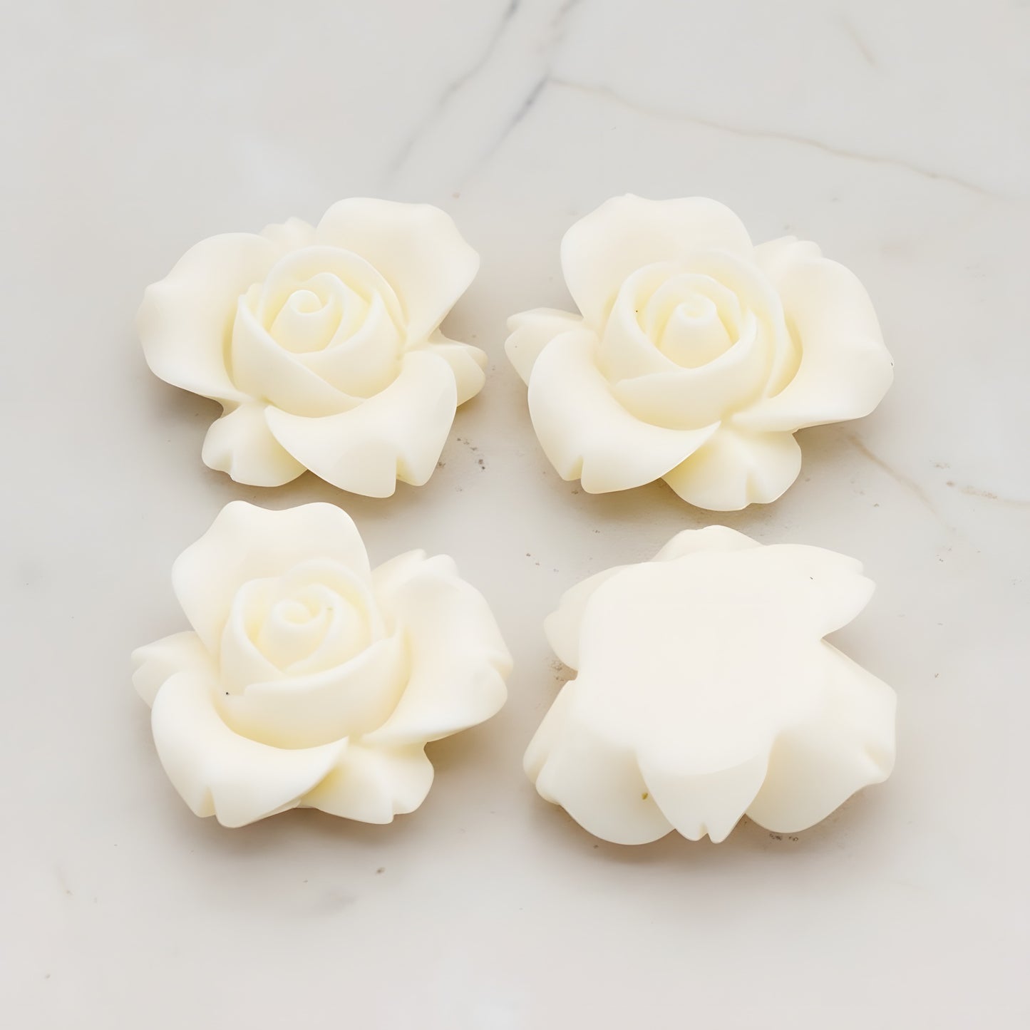 Rose Flower Flat Back Cabochon, 4 Pc (CB.200-01)