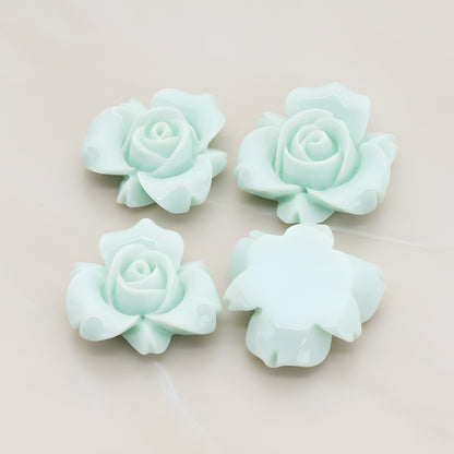 Rose Flower Flat Back Cabochon, 4 Pc (CB.200-01)