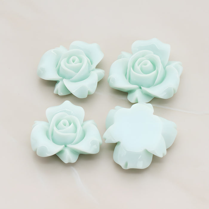Rose Flower Flat Back Cabochon, 4 Pc (CB.200-01)