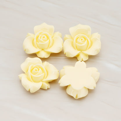Rose Flower Flat Back Cabochon, 4 Pc (CB.200-01)