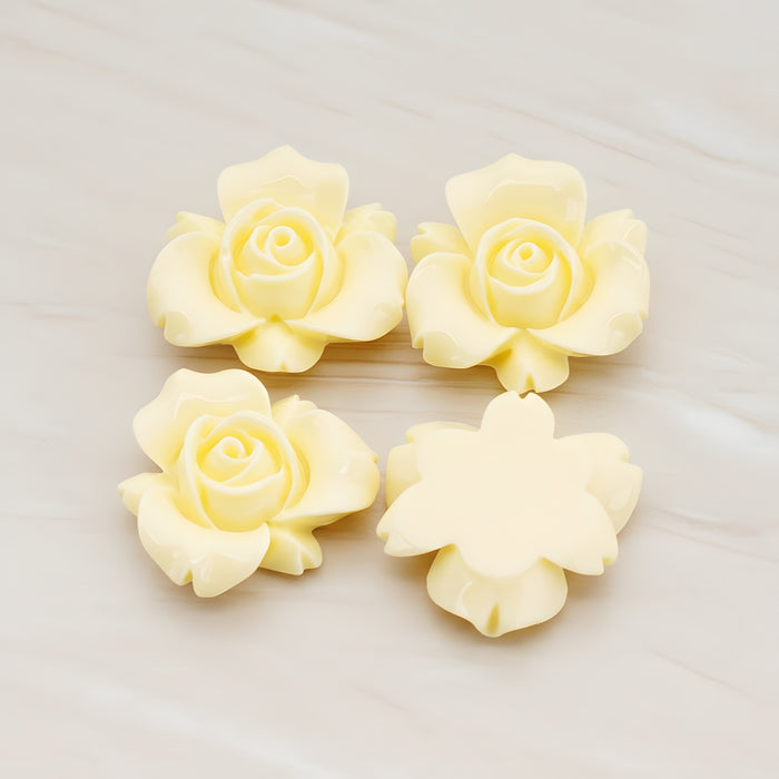 Rose Flower Flat Back Cabochon, 4 Pc (CB.200-01)