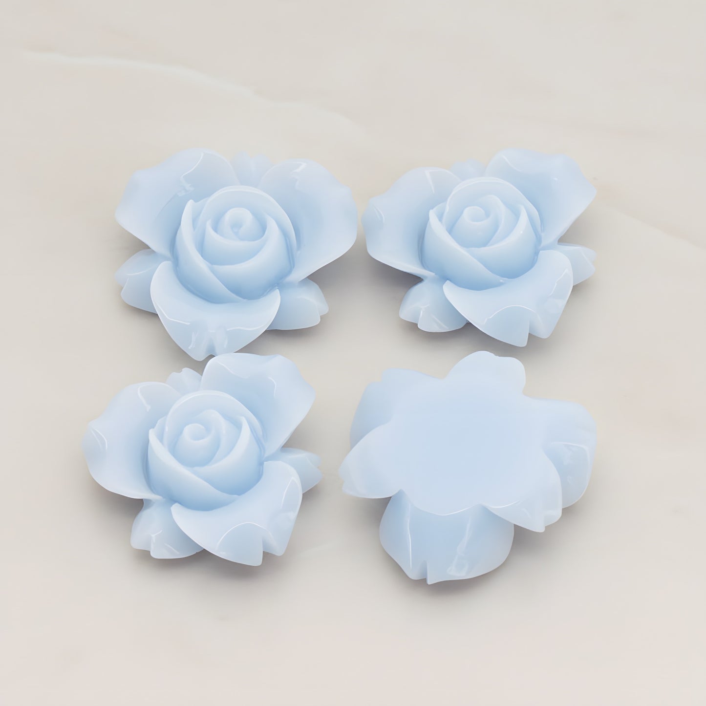 Rose Flower Flat Back Cabochon, 4 Pc (CB.200-01)