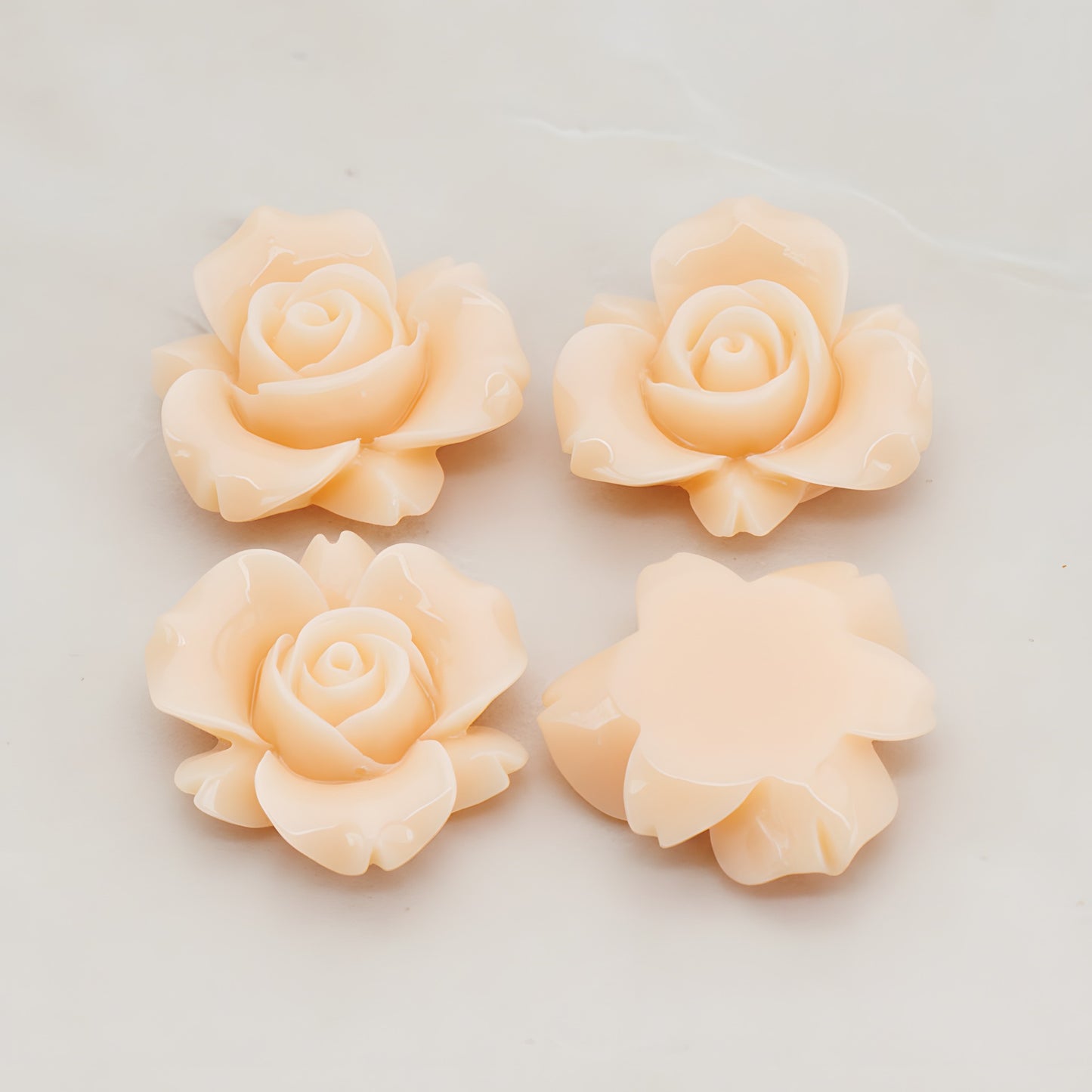 Rose Flower Flat Back Cabochon, 4 Pc (CB.200-01)