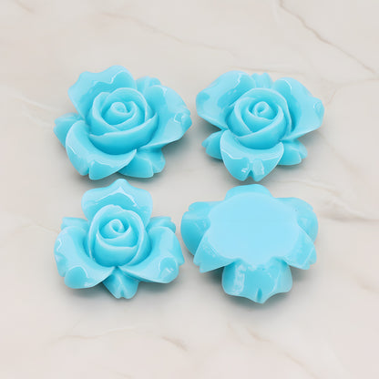 Rose Flower Flat Back Cabochon, 4 Pc (CB.200-01)