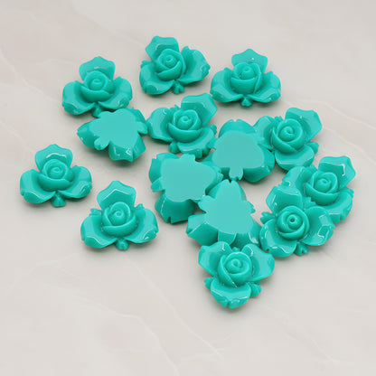 Small Rose Flower Flat Back Cabochon, 4 Pc (CB.200-02)
