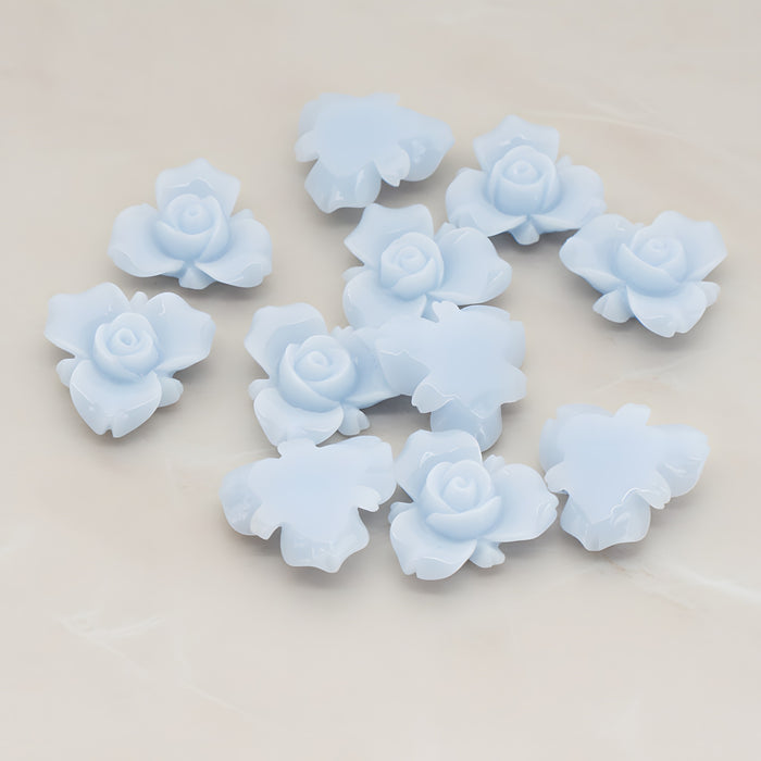 Small Rose Flower Flat Back Cabochon, 4 Pc (CB.200-02)