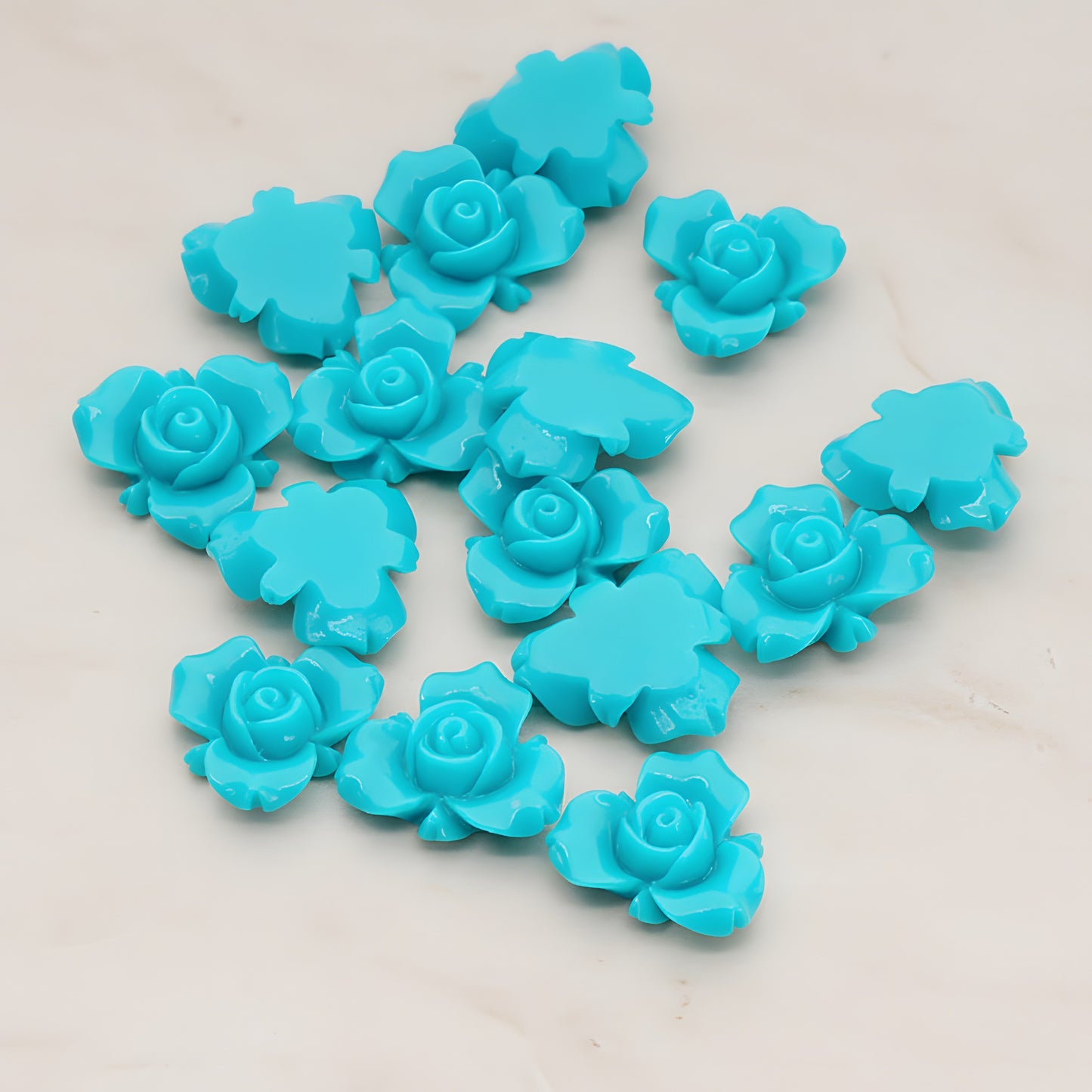 Small Rose Flower Flat Back Cabochon, 4 Pc (CB.200-02)