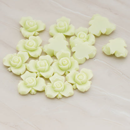 Small Rose Flower Flat Back Cabochon, 4 Pc (CB.200-02)