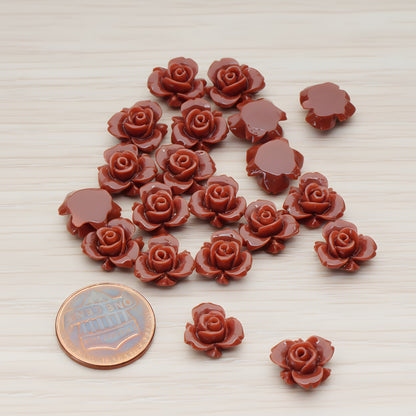 Tiny Rose Flower Flat Back Cabochon, 6 Pc (CB.200-03)