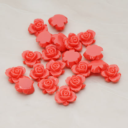 Tiny Rose Flower Flat Back Cabochon, 6 Pc (CB.200-03)