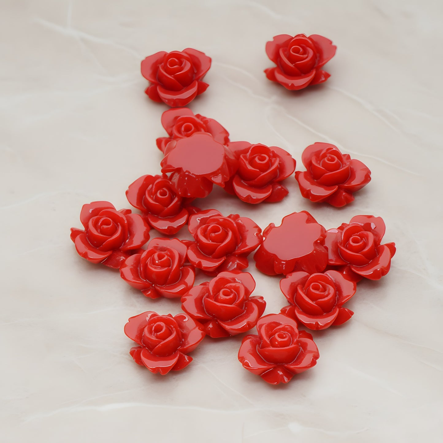 Tiny Rose Flower Flat Back Cabochon, 6 Pc (CB.200-03)