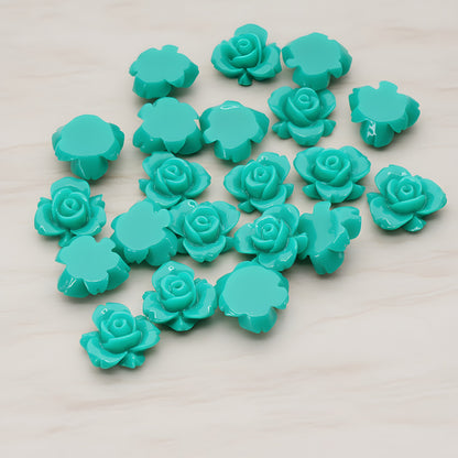 Tiny Rose Flower Flat Back Cabochon, 6 Pc (CB.200-03)