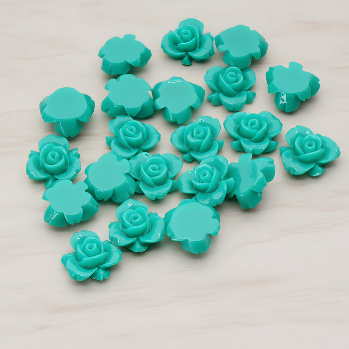 Tiny Rose Flower Flat Back Cabochon, 6 Pc (CB.200-03)