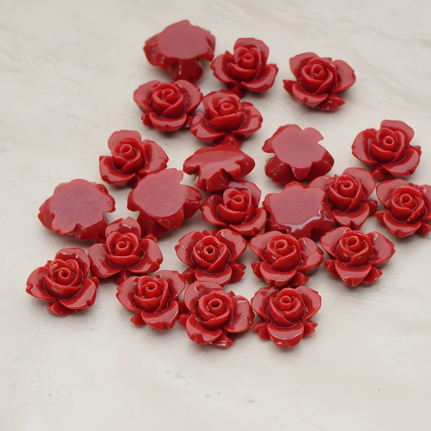 Tiny Rose Flower Flat Back Cabochon, 6 Pc (CB.200-03)