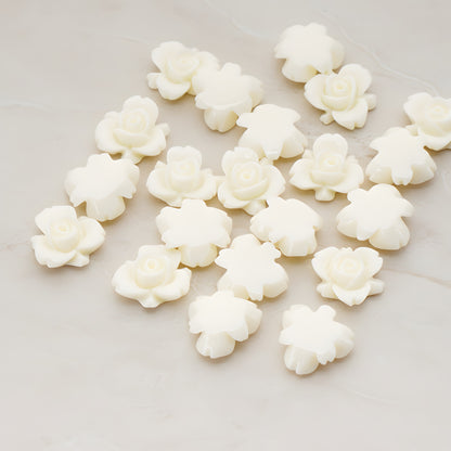 Tiny Rose Flower Flat Back Cabochon, 6 Pc (CB.200-03)
