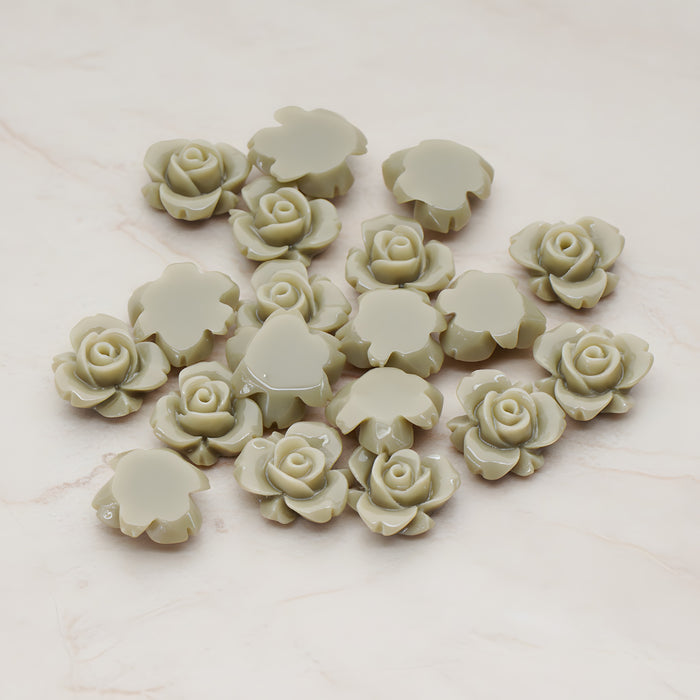 Tiny Rose Flower Flat Back Cabochon, 6 Pc (CB.200-03)