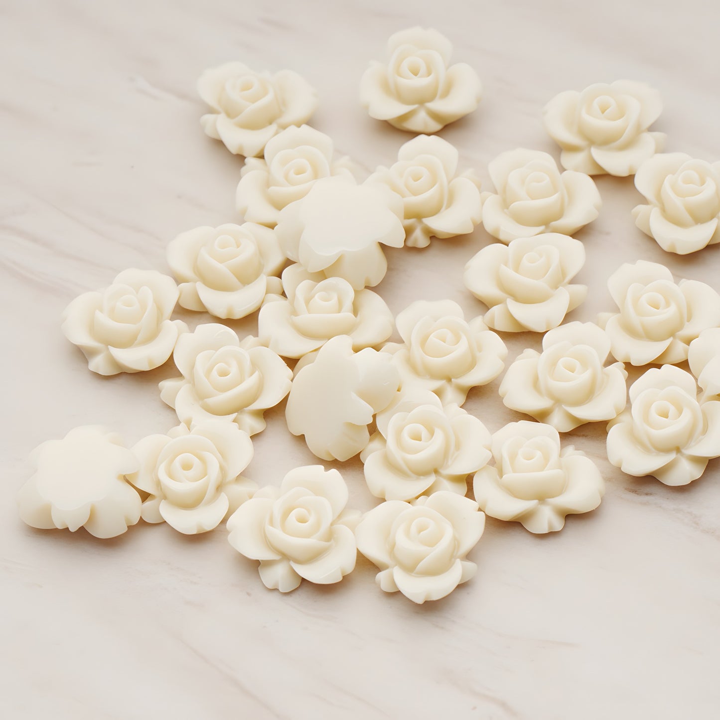 Tiny Rose Flower Flat Back Cabochon, 6 Pc (CB.200-03)