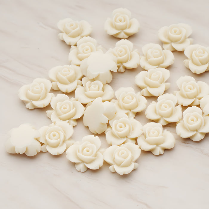 Tiny Rose Flower Flat Back Cabochon, 6 Pc (CB.200-03)