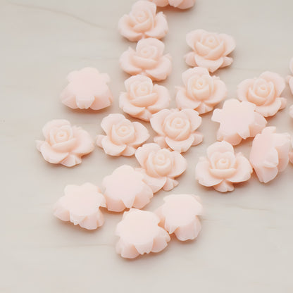 Tiny Rose Flower Flat Back Cabochon, 6 Pc (CB.200-03)