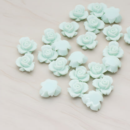 Tiny Rose Flower Flat Back Cabochon, 6 Pc (CB.200-03)