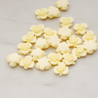 Tiny Rose Flower Flat Back Cabochon, 6 Pc (CB.200-03)