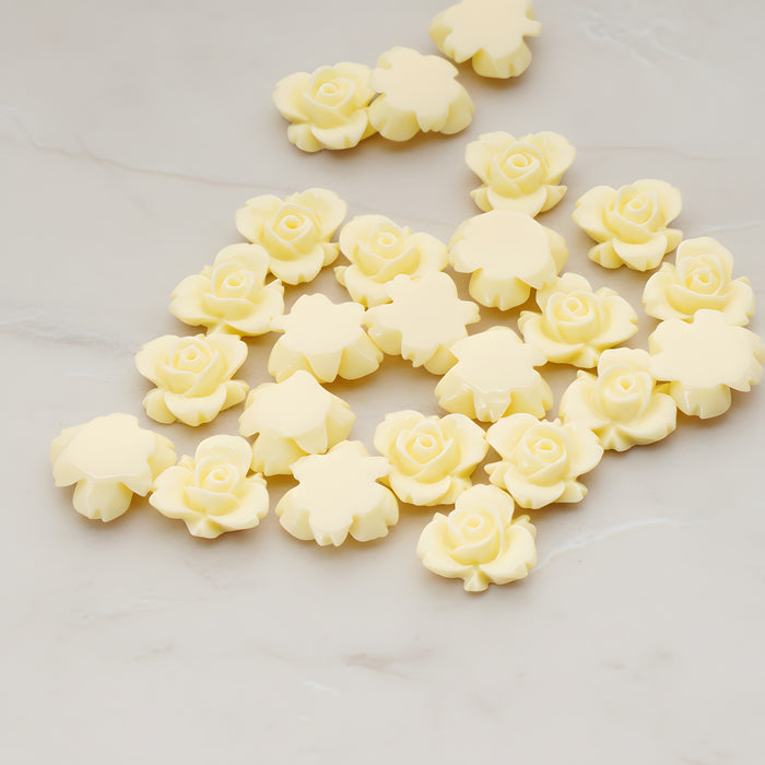 Tiny Rose Flower Flat Back Cabochon, 6 Pc (CB.200-03)