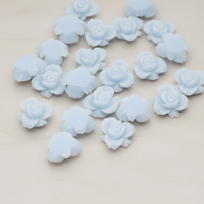 Tiny Rose Flower Flat Back Cabochon, 6 Pc (CB.200-03)