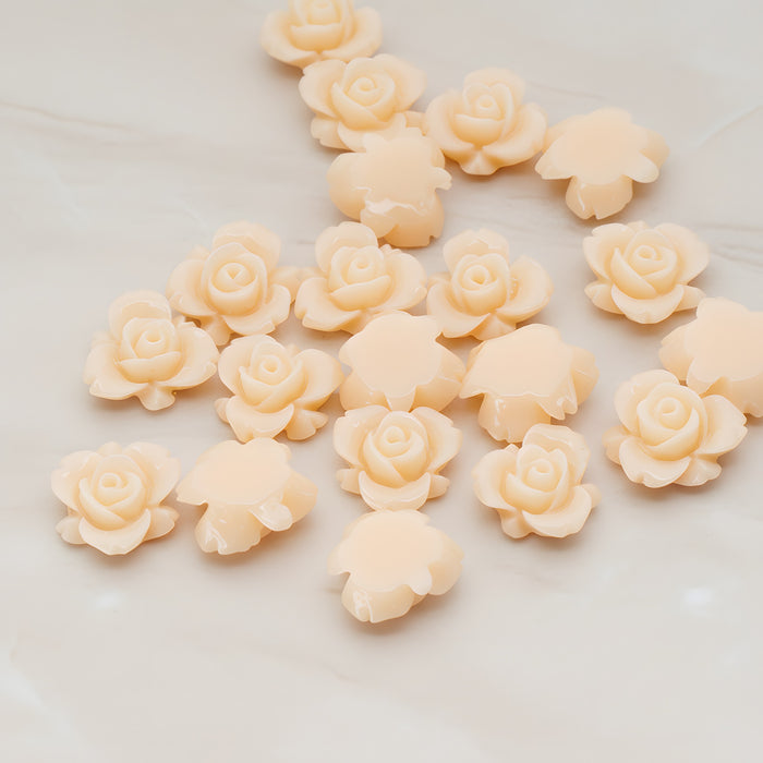 Tiny Rose Flower Flat Back Cabochon, 6 Pc (CB.200-03)