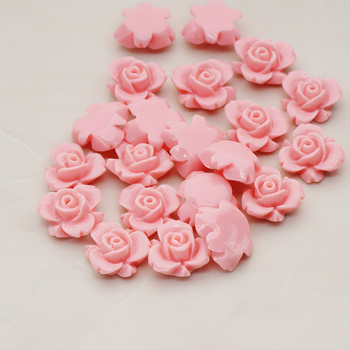Tiny Rose Flower Flat Back Cabochon, 6 Pc (CB.200-03)
