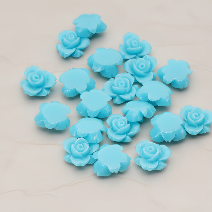 Tiny Rose Flower Flat Back Cabochon, 6 Pc (CB.200-03)