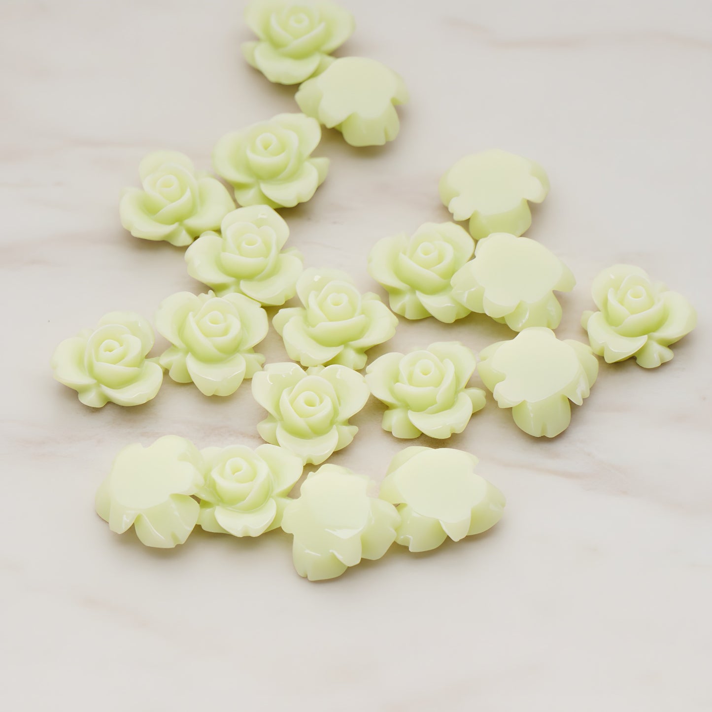 Tiny Rose Flower Flat Back Cabochon, 6 Pc (CB.200-03)