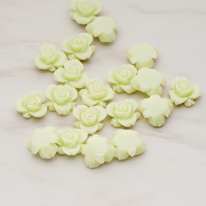 Tiny Rose Flower Flat Back Cabochon, 6 Pc (CB.200-03)