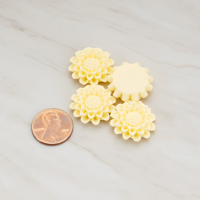 Sunflower Flat Back Cabochon, 4 Pc (CB.203-01)