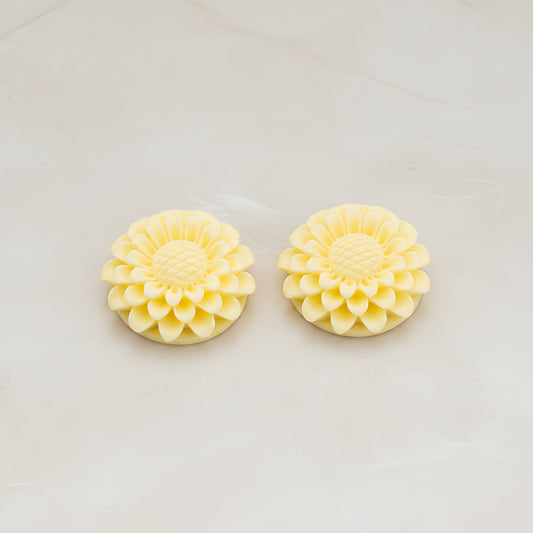 Large Sunflower Flat Back Cabochon, 2 Pc (CB.203)