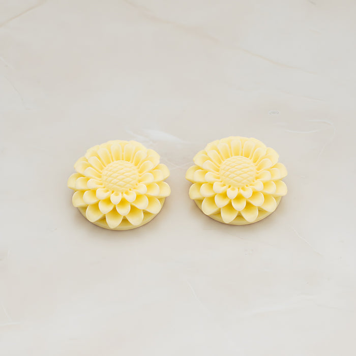 Large Sunflower Flat Back Cabochon, 2 Pc (CB.203)