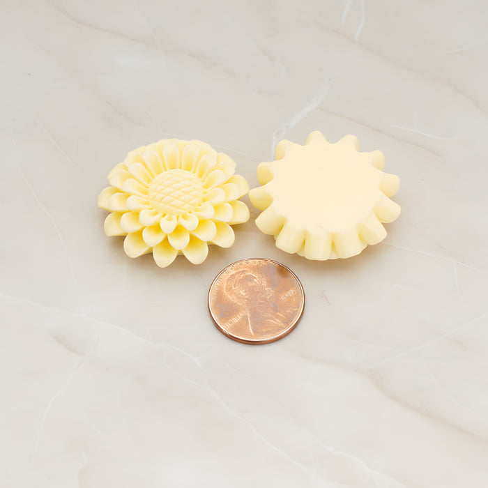 Large Sunflower Flat Back Cabochon, 2 Pc (CB.203)